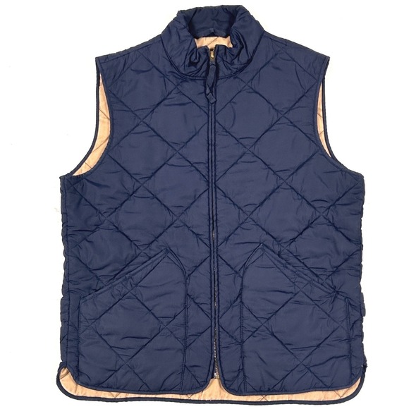 J. Crew Factory Other - J.Crew Quilted Vest Mens S Full Zip Preppy Gorpcore Hiking Navy Blue Small EUC